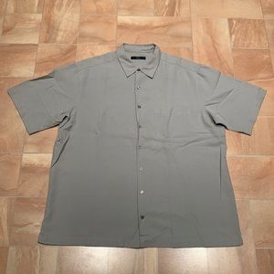 H&H Men's Gray Short Sleeve Casual Button Down Shirt